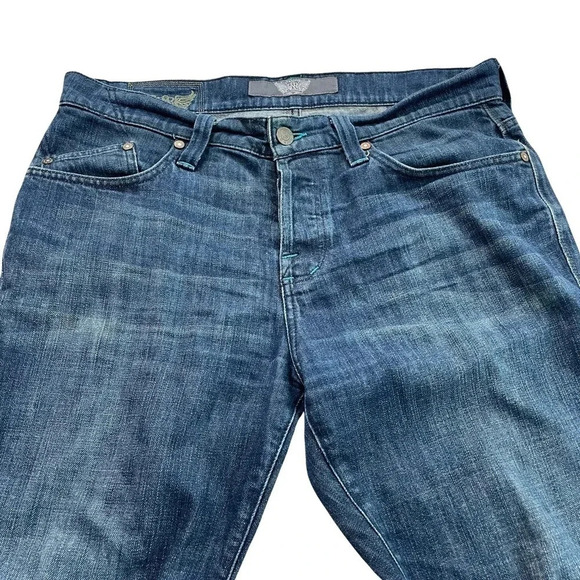 Rock & Republic Boot Embellished Pocket Jeans • 36 • Button Fly • Teal stitching - Picture 2 of 10